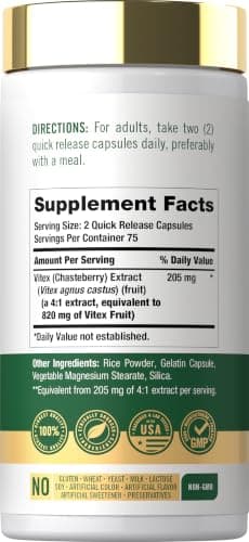 Carlyle Vitex Chasteberry Supplement | 150 Capsules | Vitex Agnus-Castus Fruit for Women | Non-GMO, Gluten Free