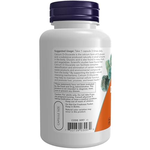 NOW Foods Supplements, Calcium D-Glucarate 500 mg, Detoxification Support*, 90 Veg Capsules