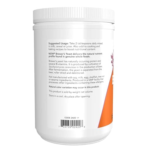 NOW Foods Supplements, Brewer's Yeast Powder with naturally occurring Protein and B-Vitamins, 1-Pound