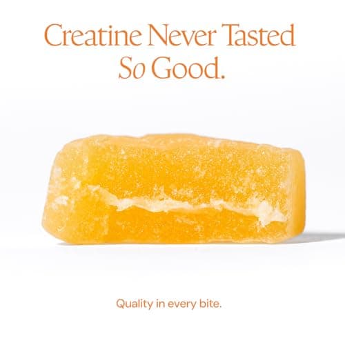 Create Creatine Monohydrate Gummies for Men & Women, Boost Focus, Strength, and Endurance, Anti-Melting Formula, Vegan, Gluten-Free, Non-GMO, 1.5g of Creatine per Gummy (Orange)
