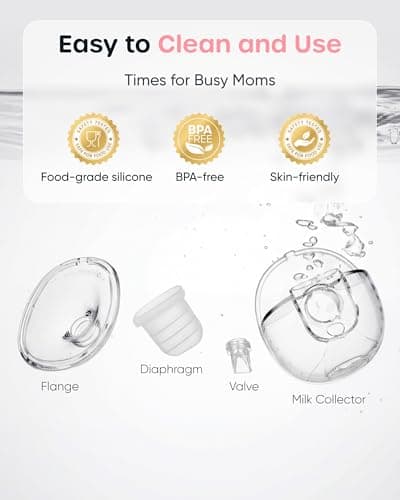 Nuliie S32 Wearable Breast Pump Hands-Free, More Private Electric Pump, 4 Modes 9 Suction Levels, 24mm Flange with 13/15/17/19/21mm Inserts, Easy Clean & Anti-Leak Design (2 Packs, White)