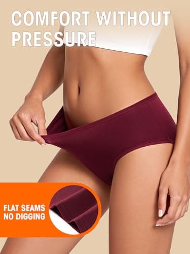 PNQUNZ Cotton Hipster Panties Women: 6-Pack Soft Full Coverage Mid Rise Underwear for Everyday Comfort
