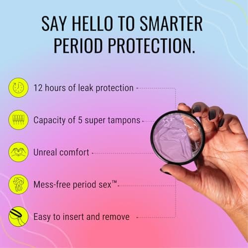 Flex Menstrual Discs | Disposable Period Discs | Reduce Cramps & Dryness | Beginner-Friendly Tampon Alternative | Capacity of 5 Super Tampons | Made in Canada | 12 Count