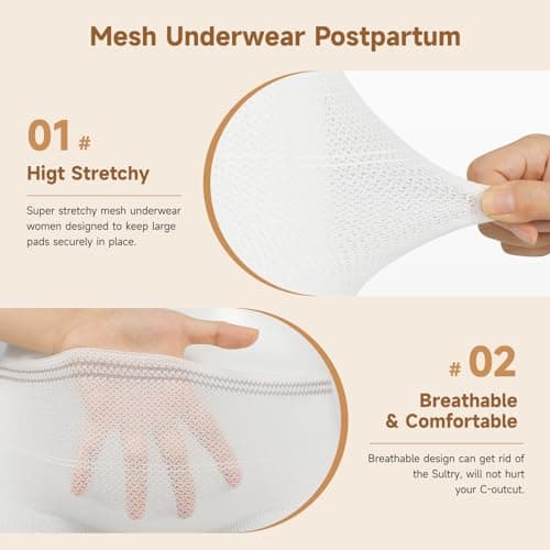 Disposable Mesh Panties 20 Count Mesh Postpartum Underwear Maternity Underwear Postpartum for Women Carer Soft, Breathable, Stretchy Briefs X-Large