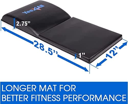 Yes4All Abdominal Exercise Pads, Foldable Ab Workout Equipment for Home Gym Core Training & Back Stretching, Sit Up Mat for Floor Exercises with Tailbone, Black