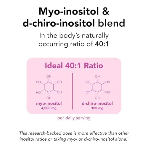 Theralogix Ovasitol Inositol Powder - 90-Day Supply - Myo-Inositol & D-Chiro Inositol for Hormone Balance & Ovarian Function Support* - NSF Certified - 400 g (180 Servings)