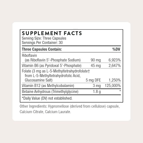 THORNE - Methyl-Guard Plus - Active Folate (5-MTHF) with Vitamins B2, B6 & B12 - Supports Methylation & Healthy Level of Homocysteine* - Gluten, Dairy & Soy-Free - 30 Servings