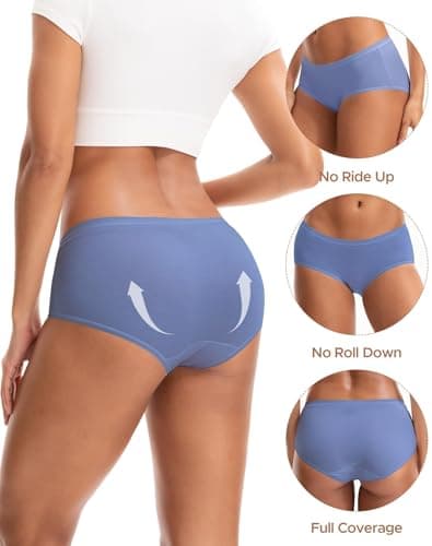 INNERSY Women's Soft & Thin No Show Modal Underwear Quick Dry Panties for Summer 5-Pack(Morandi, Large)