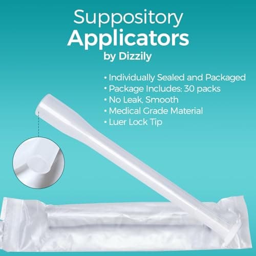 Dizzily 30 Pack Disposable Vaginal Suppository Applicators for Women, Individually Wrapped, Hygienic - Fits Most Boric Acid Suppositories, Pills, Tablet, Cap-sules and Feminine Care Applicator