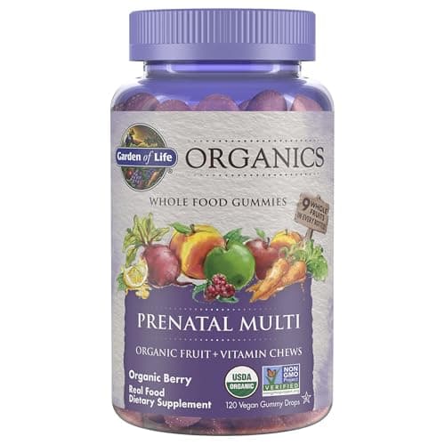 Garden of Life Organics Prenatal Gummies – Prenatal Vitamins for Women with Energy Metabolism Support & Healthy Fetal Development Support, Berry Flavor, USDA Organic, Vegan, 30 Day Supply