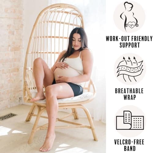 LoveSteady ProBump Maternity Support Belly Band – Breathable, Pregnancy Belly Band for Back, Hip & Pelvic Pain – Postpartum Belly Wrap for C-Section & Natural Birth Recovery – Stay Active & Comfortable, Beige - Medium