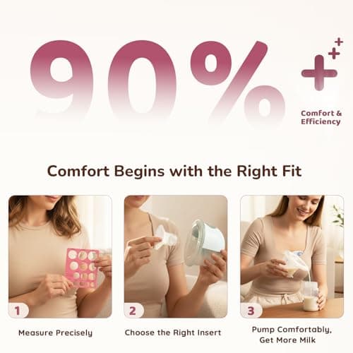 Nursi Luna Flange Sizing Kit with 10PCS Flange Inserts 13/15/17/19/21mm, Silicone Breast Pump Flange Insert Kit for 24mm Flanges/Shield Breast Pumps, Pumping Essentials Kit for Moms
