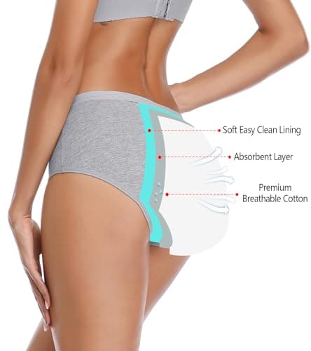 JojoQueen Period Panties for Women Ladies Cotton Underwear Soft Stretch Briefs Plus Size Menstrual Panty