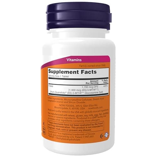 NOW Foods Supplements, Methyl Folate 1,000 mcg, Metabolically Active Folate*, Co-Enzyme B Vitamin, 90 Tablets