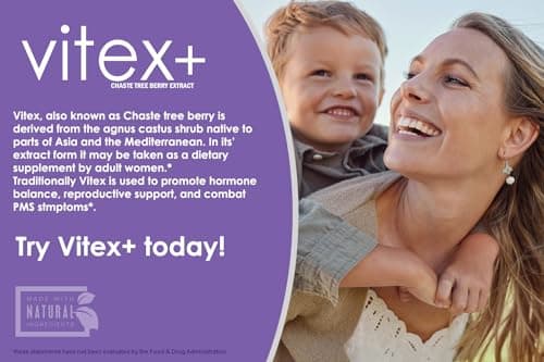 VH Nutrition VITEX+ | Vitex Chasteberry Supplement for Women | Hormonal Balance* and Fertility Support* | 650mg Per Serving of Vitex Berry Extract Powder | 60 Capsules