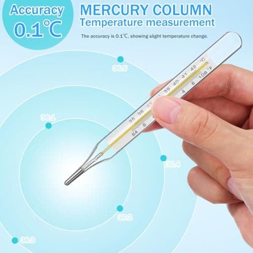JOINPAYA 2Pc Glass Oral Temperature Adult: Free Clinic Armpit Fast Reading Fever Indicator