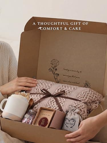 Get Well Soon Gift Baskets for Women - Earth Tone Self Care Package - After Surgery, Sympathy Gifts for Loss of Loved One, Thinking of You/ Mothers Day/ Grief /Bereavement /Miscarriage Gifts for Women