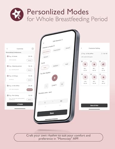 Momcozy Wearable Breast Pump, Hands Free Upgraded Mobile Flow | M9, App Discreet Control with Personalized Multi-Modes & 15 Levels, Wearable Breast Pump 24mm, 2 Pack Cozy Red