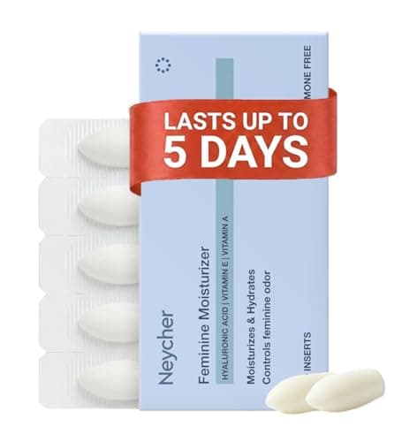 Neycher 10 MG Hyaluronic Acid 10 Inserts for Women with Vitamin E, Vitamin A. Formulated in USA. Made in Italy. Long Lasting Ultra moisturizing for Dryness from hormonal Changes and Menopause