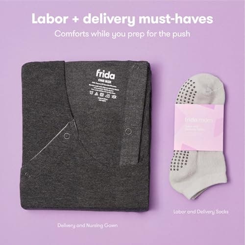 Frida Mom 30pc Pre-Packed Hospital & Diaper Bag Essentials Gift Set, Includes Labor, Postpartum, & Newborn Grooming Kit in One, Easy to Organize with Removable Toiletry Bags, & Suitcase Strap