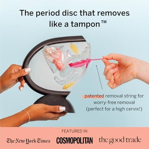 Pixie 2 Menstrual Discs for Feminine Care - 100% Medical-Grade Silicone - Ranked 1 for Softest Reusable Period Disc - Removes Like a Tampon - Wear 12 Hours - Capacity of 5 and 7 Tampons