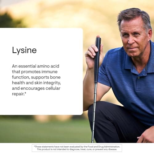 THORNE - Lysine - Supports Immune, Skin & Bone Health - Promotes Collagen Formation* - L-Lysine Amino Acid Supplement - Third-Party Certified - Gluten, Dairy & Soy-Free - 60 Capsules