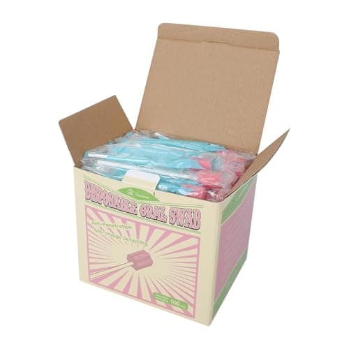 Safety Oral Care Swabs 100 PCS, Gum-Protective Mouth Swabs for Elderly, Individually Wrapped