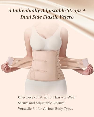 Evantha Postpartum Belly Band for Women: Adjustable Compression Wrap for Abdominal & Waist Support C-Section & Vaginal Birth Recovery Beige L