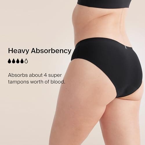 KNIX Super Leakproof Bikini - Period Underwear for Women - Machine Washable, Reusable - Black, Medium (1 Pack)