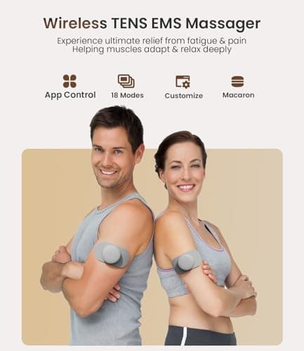 Mooyee Wireless TENS Unit for Pain Relief, 18 Modes App Control Tens Machine & Deep Tissue Muscle Stimulator for Pain, Soreness & Muscle Relief – Ideal for Back, Neck, Shoulders, Arms & Legs