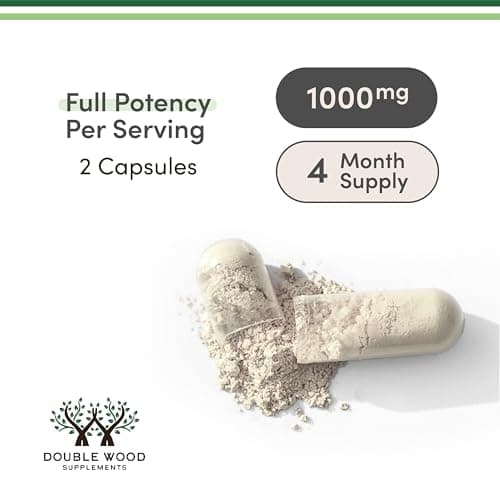 Ginseng Capsules (Korean Red Ginseng Extract, Panax Ginseng 10% Ginsenosides) (4 Month Supply) 240 Vegan Capsules - 1,000mg per Serving for Mood, Cognitive Function and Energy Support by Double Wood
