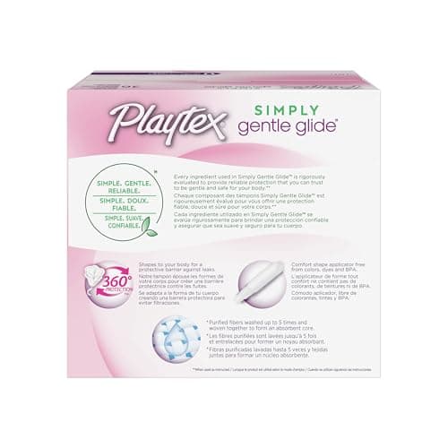 Playtex Simply Gentle Glide Tampons, Ultra Absorbency, Fragrance-Free - 36ct