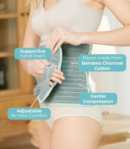 MOOIMOM Maternity Belt 2 in 1 Postpartum Belly Bands for Pregnant Women Pregnancy, Back Pain Relief, C Section Recovery, Waist Binder, Rayon Made with Bamboo Charcoal Fiber(Premium Gentle Mint, L)
