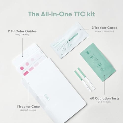 Frida Fertility at-Home Ovulation Test Kit, Easy-to-Use LH Test Strips for Ovulation Prediction Fertility Tracker, 99% Accuracy, Find 2 Most Fertile Days to Conceive, 60 Count