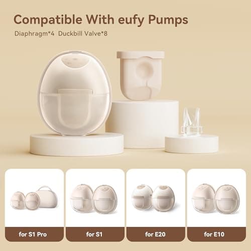 TOVVILD 12PCS Duckbill Valves Silicone Diaphragms Compatible with eufy E10/E20/S1/S1 Pro Replacement Parts, Wearable Breast Pump Accessories