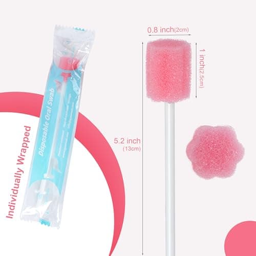 Safety Oral Care Swabs 100 PCS, Gum-Protective Mouth Swabs for Elderly, Individually Wrapped