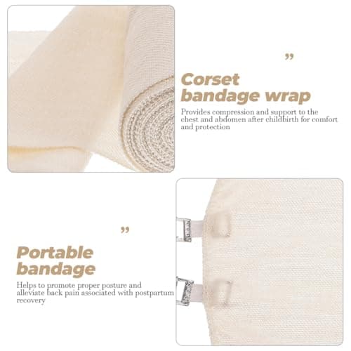 DOITOOL 1 Roll Postpartum Belly Wrap Post Partum Waist Binder Cotton Elastic Pressurize Postpartum Belly Band Post Partum Compression Bandage