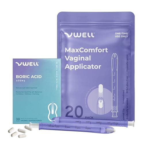 VWELL Boric Acid Vaginal Suppositories Review – 600mg with Applicator Bundle