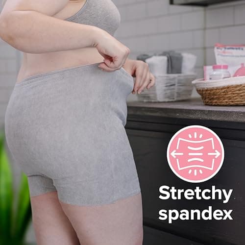 Dr. Talbot's Mom Postpartum Underwear - 8 Count - Size X-Large Disposable Panties for Postpartum Care - Gray