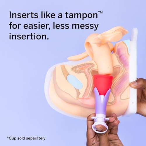 Pixie Menstrual Cup Applicator - Inserts Like A Tampon - Every Woman Can Now Use Period Cups - Perfect for Long Nails - Self Sanitizer TPE Properties - Travel Case (Cup Applicator)