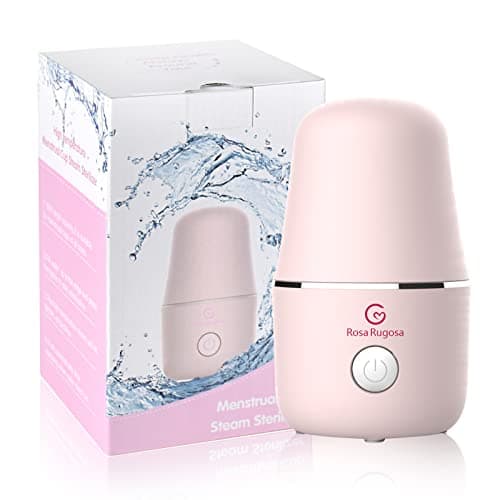 ROSA RUGOSA Menstrual Cup Sterilizer, Steamer Cleaner 3-in-1 for Cleans, Dries, and Stores Your Period Cup- Auto Shut-Off- Leak-Free - Eliminates up to 99.9%
