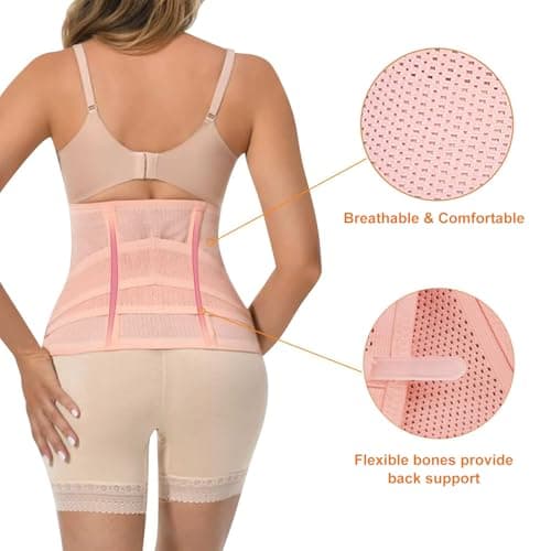Trendyline Postpartum Essentials C-Section Belly Wrap - Postpartum Belly Band Recovery Belly Support Abdominal Binder Post Surgery Girdle Pink