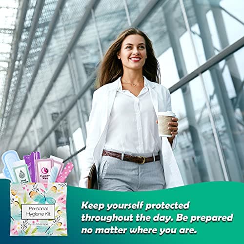 Menstrual Kit All-in-One 10 Pack | Convenience on The Go | Period Kit Pack for Travelling, Tweens & Teenager | Individually Wrapped Feminine Hygiene Product (Butterflies)