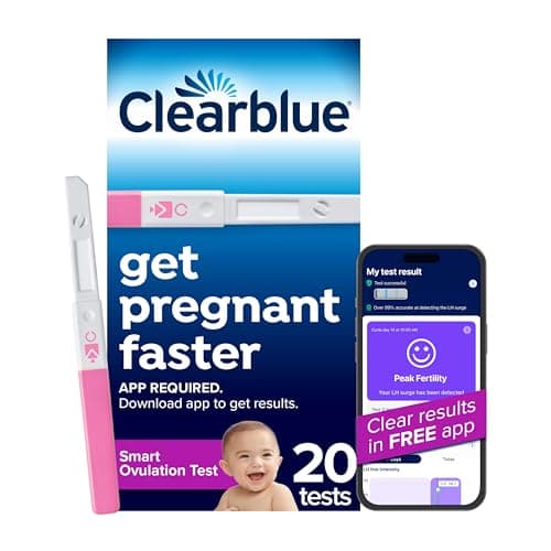 Clearblue Smart Ovulation Test - 20 Ovulation Tests. Identify & Track Your Fertile Days, Get Pregnant Faster, Accurate LH Test, Easy to Use at Home, Free Period Cycle Tracker App Required to use