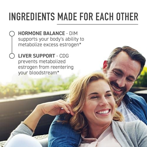 Calcium D-Glucarate with DIM Supplement for Estrogen Detox & Hormone Balance for Women & Men | Detox & Cleanse, Hormonal Acne, Menopause & CDG for Liver Support | Non-GMO, Third-Party Tested | 30ct