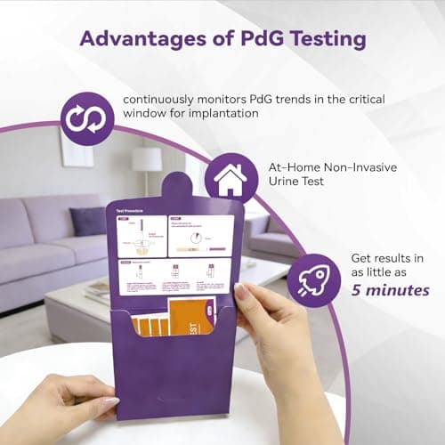 AssuTest PdG Test Strips Progesterone Urine Test for Confirming Ovulation, At-Home Fertility Ovulation Test, Detection Accuracy, Individually Foil-Sealed, 5 Count
