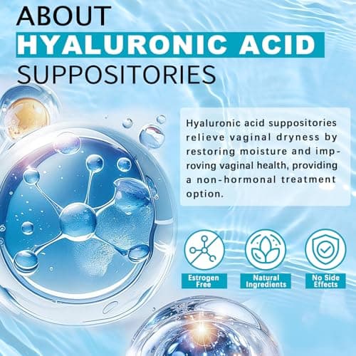 ARME 20MG Hyaluronic Acid Vaginal Moisturizers Suppositories + Coconut Oil&VE 72-Hour for Vaginal Dryness from Menopause, Surgery Hormone-Free Best Vaginal Dryness Products 1-Month Supply (12 Inserts)