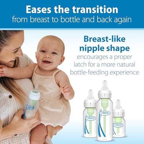 Dr. Brown's Natural Flow Level 1 Narrow Baby Bottle Silicone Nipple, Slow Flow, 0m+, 100% Silicone Bottle Nipple, 6 Count (Pack of 1)