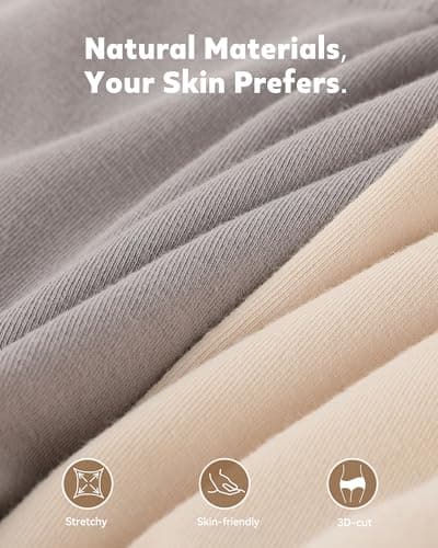 BAMBOO COOL Womens Boyshorts Underwear Seamless Mid Waist Boxer Briefs Full Coverage Stretchy Ladies Panties 5 Pack