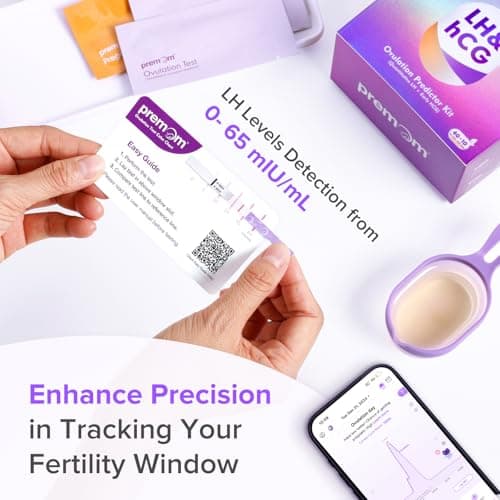 Premom Quantitative Ovulation Predictor Kit:40 Ovulation Tests + 10 Pregnancy Tests - Advanced Ovulation Test Strips Combo 40LH+10HCG Test